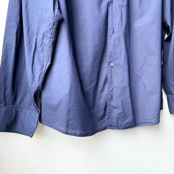 John Varvatos Navy Blue Rolled Sleeve Slim Fit Button-Down Shirt Sz XL - Picture 5 of 13